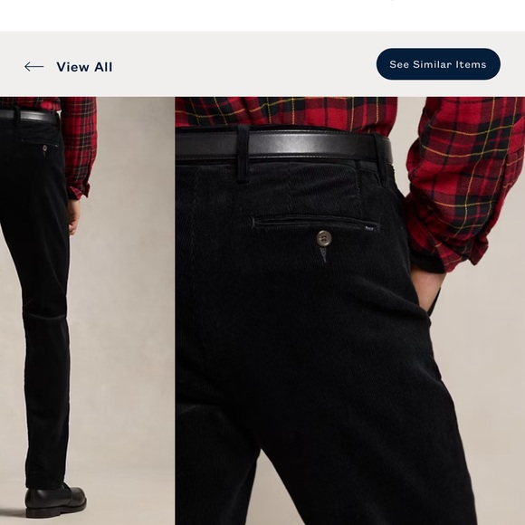 Polo Ralph Lauren Black Corduroy Pants - Picture 2 of 6